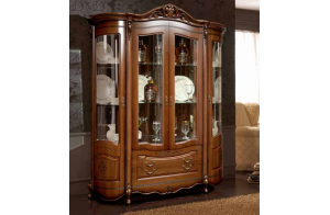Шкаф-витрина четырехдверная Аллегро 1 (орех)