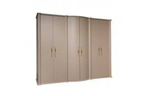 Шестистворчатый шкаф для одежды Моника (Капучино эмаль)