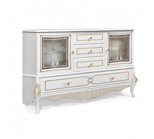 Комод в гостиную Стелла (белый золото)