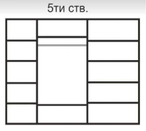 Пятистворчатый шкаф для одежды Rimini РМШ2/5 (латте)