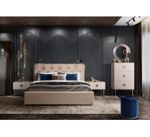 Двуспальная кровать с подъемным механизмом BOGEMIA (жемчуг)